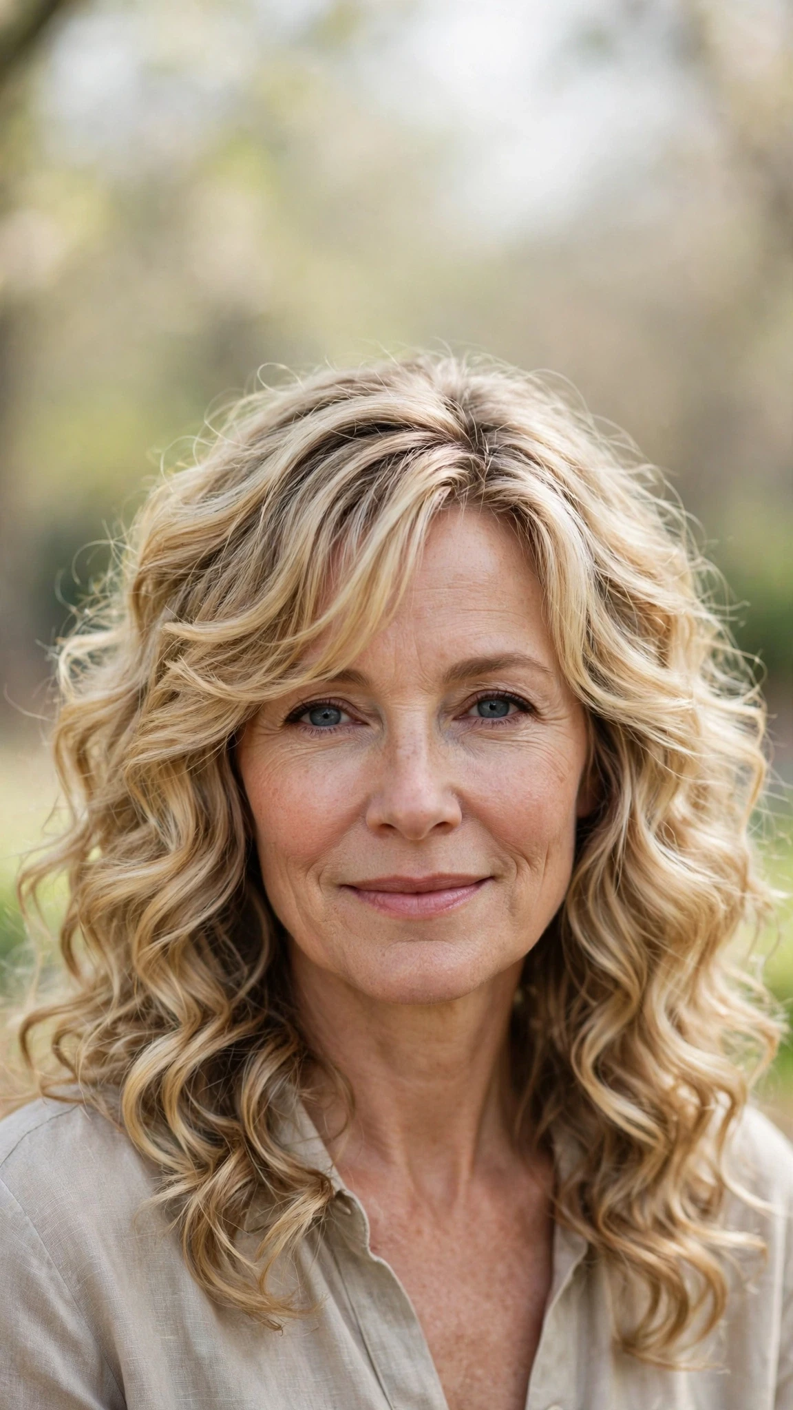 Long Layered Spring Hairstyles With Soft Movement With Loose Romantic Curls, A Soft Side-Swept Fringe And Delicate Blonde Dimension