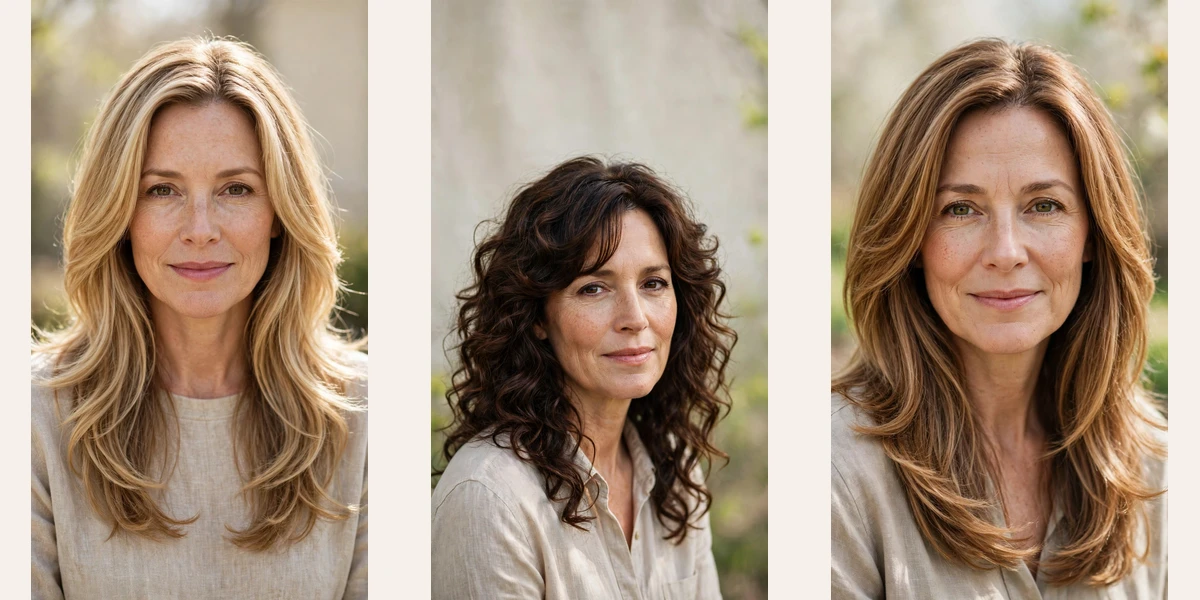 30 long layered spring hairstyles for women over 40 with soft movement