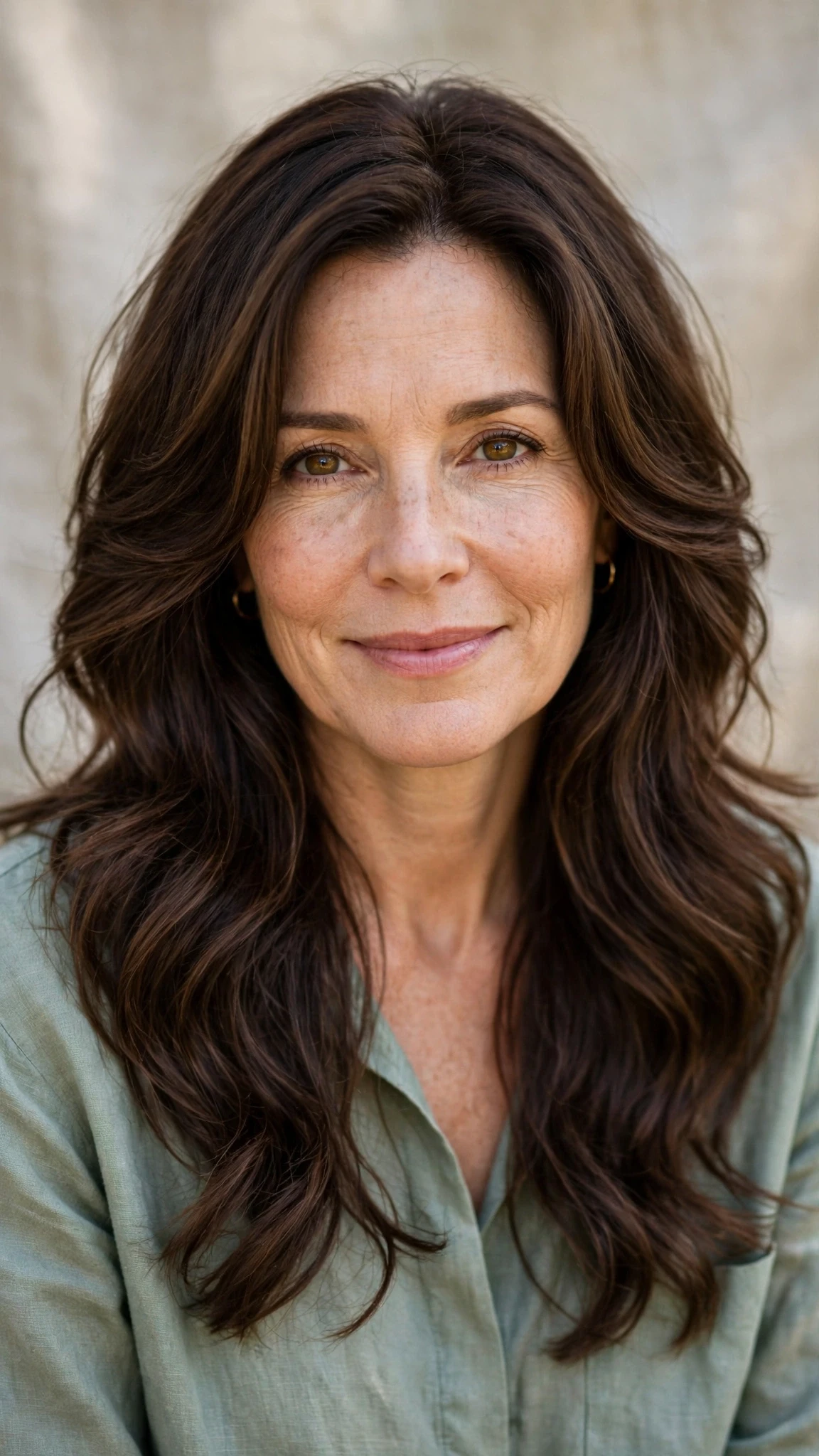 Long Layered Spring Hairstyles With Wavy Ends With Soft Waves, Face-Framing Layers And Rich Chocolate Depth