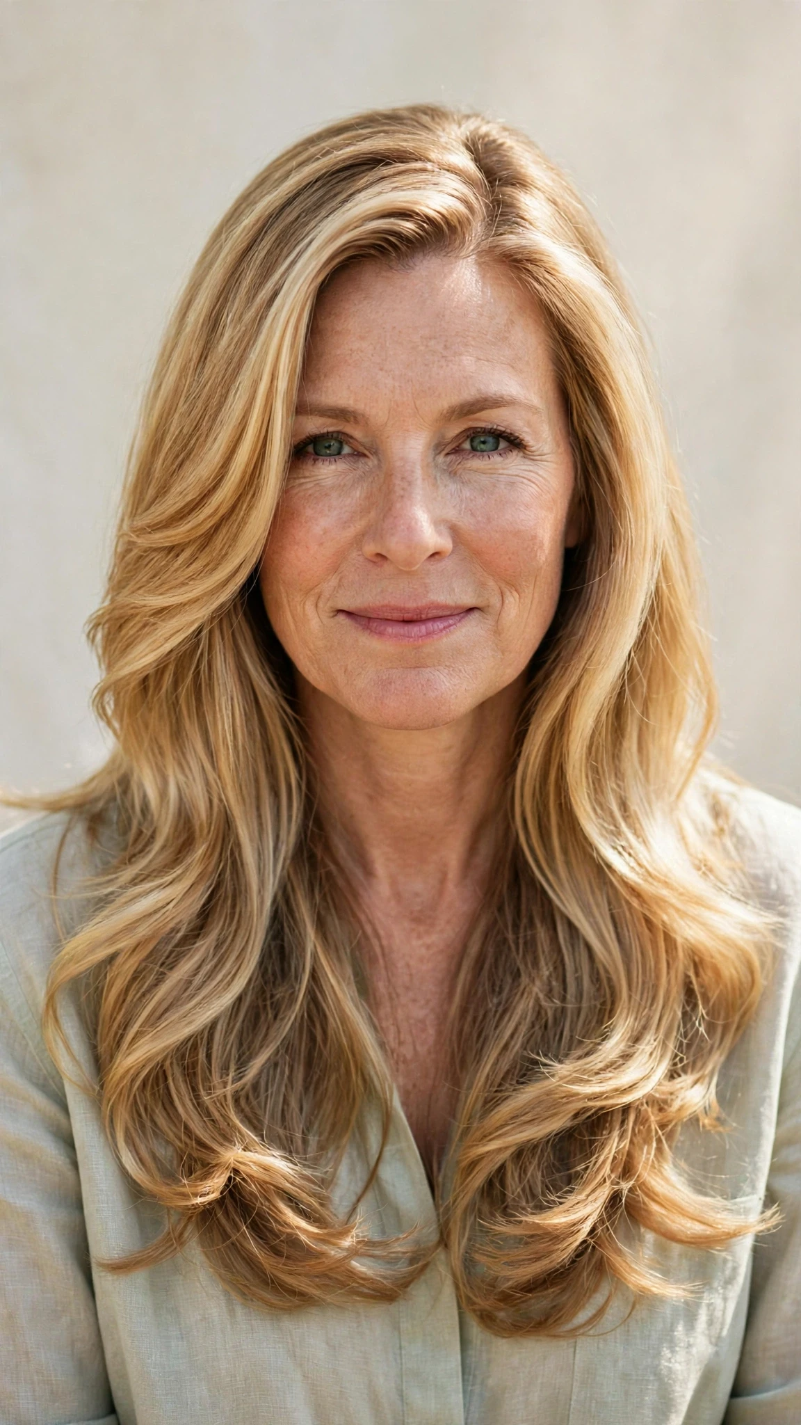 Long Layered Spring Hairstyles With Wavy Ends With Smooth Glossy Lengths, A Deep Side Part And Honey Blonde Shine
