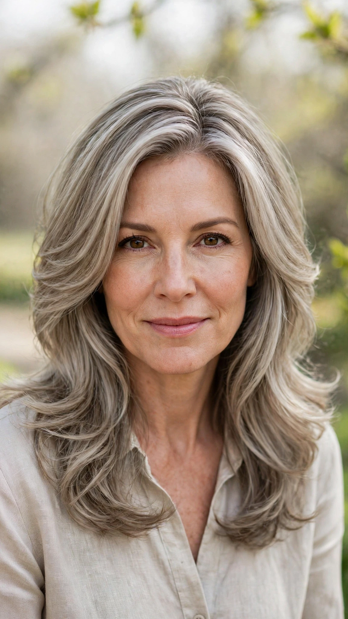 Long Layered Spring Hairstyles With Wavy Ends With A Polished Blowout, Long Soft Layers And Cool Ash Softness