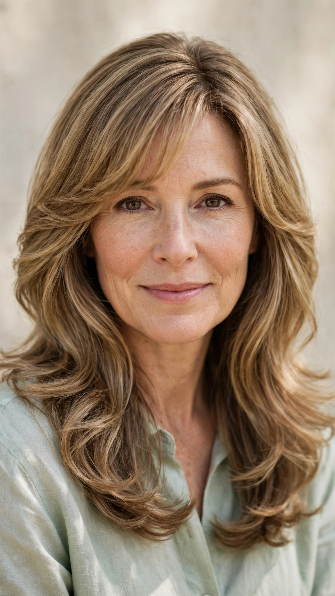 Long Layered Spring Hairstyles With Wavy Ends With Soft Waves, A Soft Side-Swept Fringe And A Fresh Salon Shine