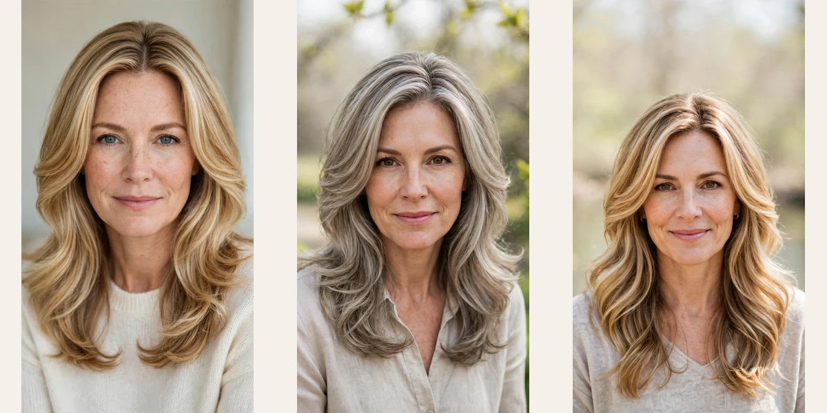 40 long layered spring hairstyles for women over 40 with wavy ends