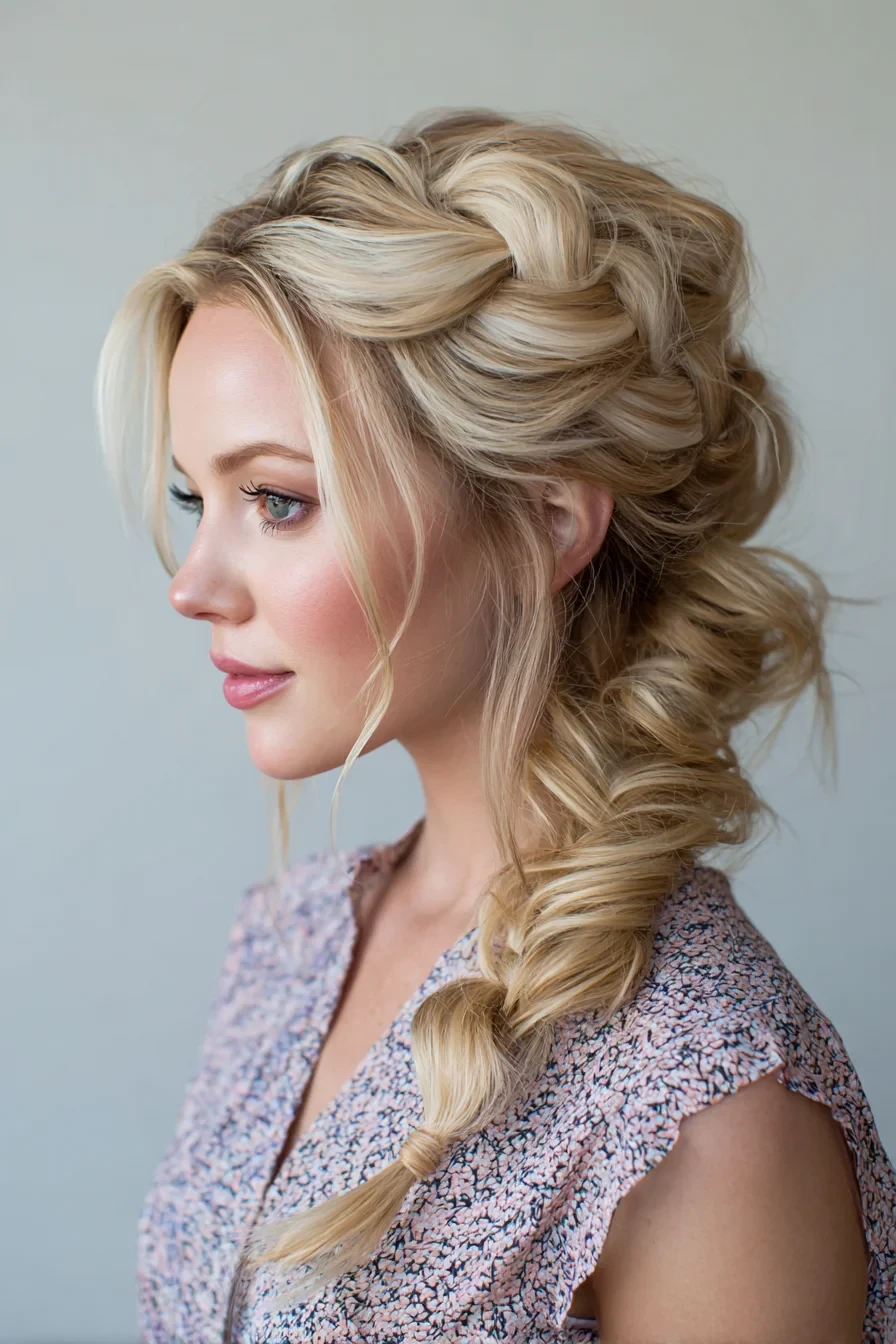 Soft Face-Framing Braid With Pulled-Out Volume