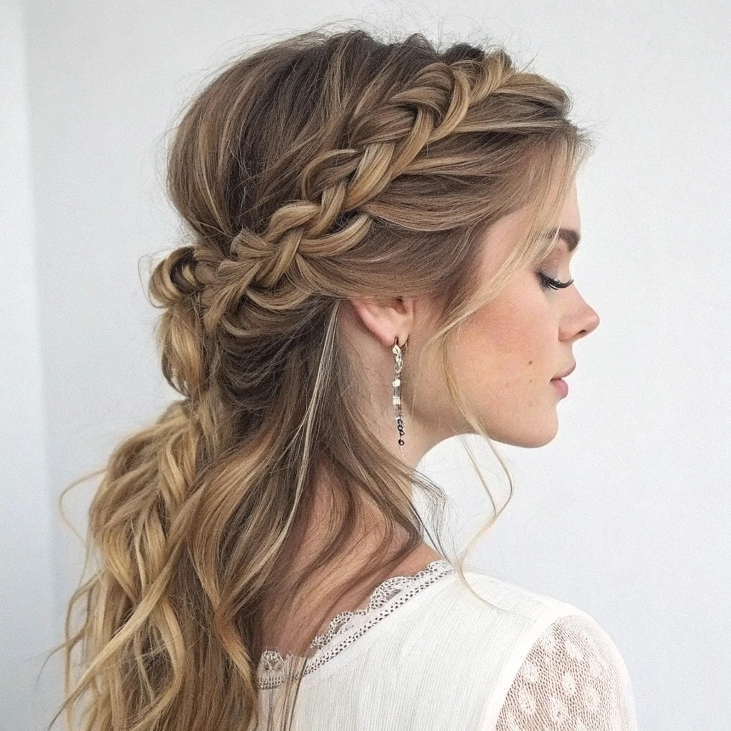 Romantic Loose Plait With Soft Face Pieces