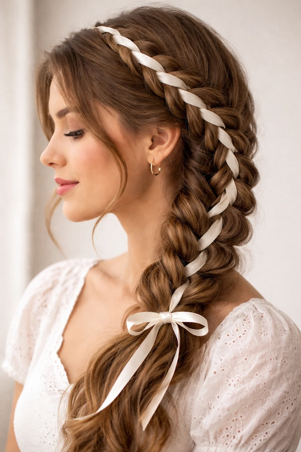 Romantic Loose Plait With A Ribbon Tie