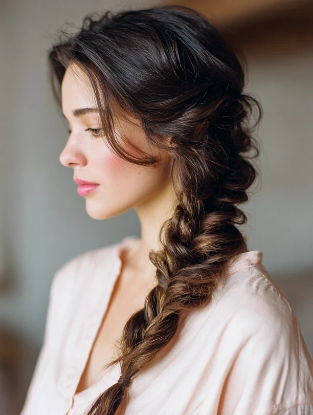 Romantic Loose Plait With Candlelit Softness