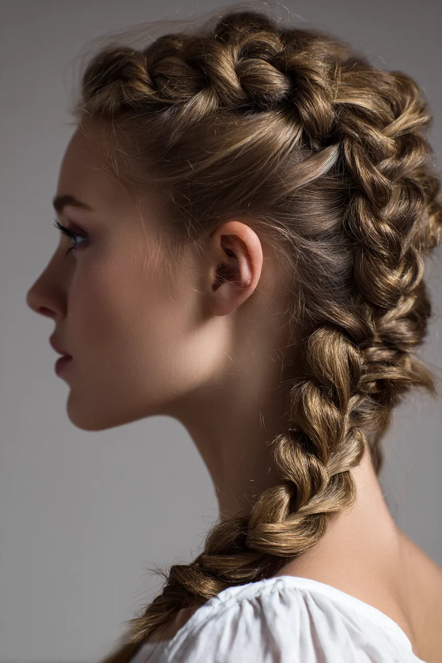 Fine-Hair Voluminous Braid With Pulled-Out Volume