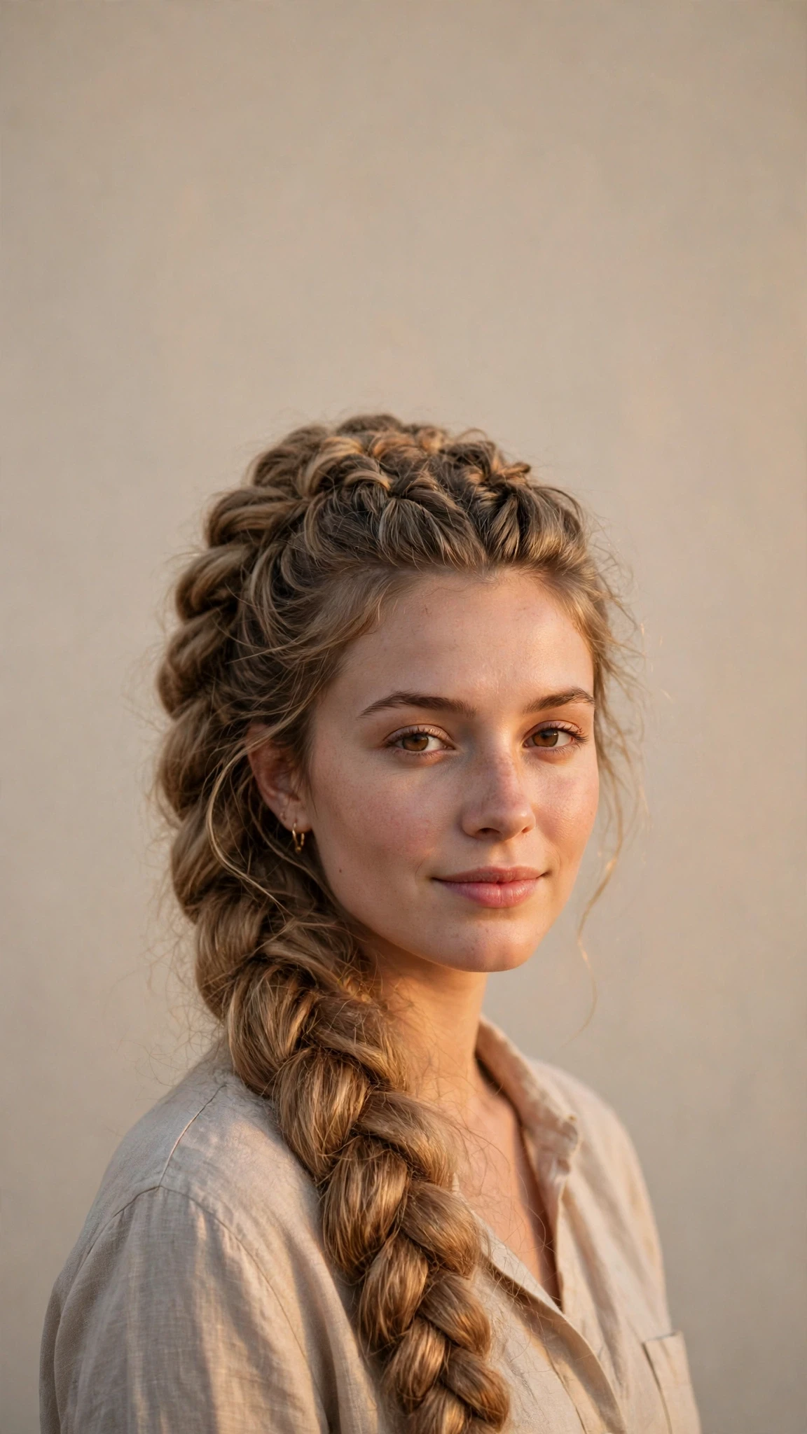 Fine-Hair Voluminous Braid With A Textured Base