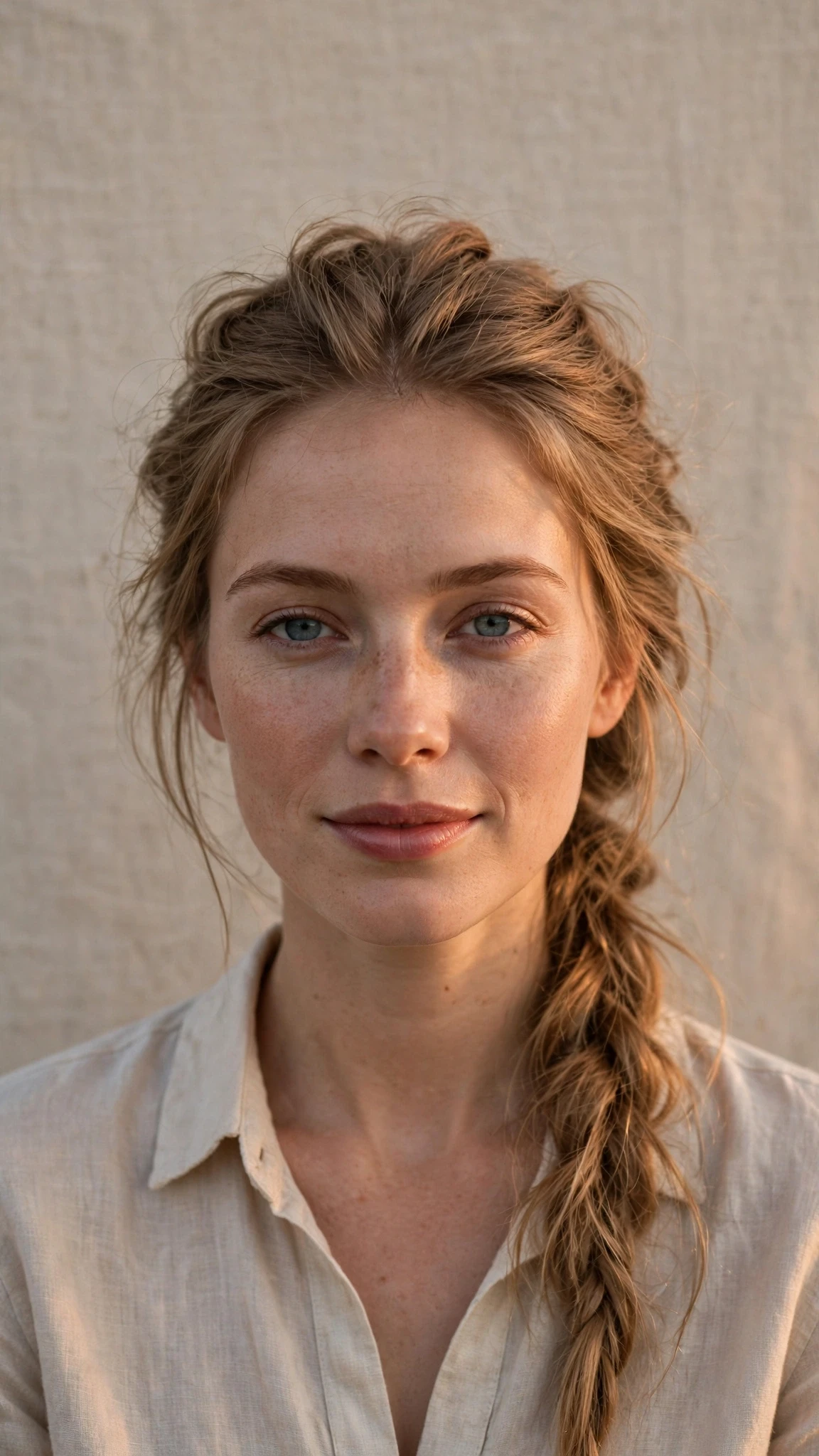 Airy Fine Plait With Gentle Backcombing
