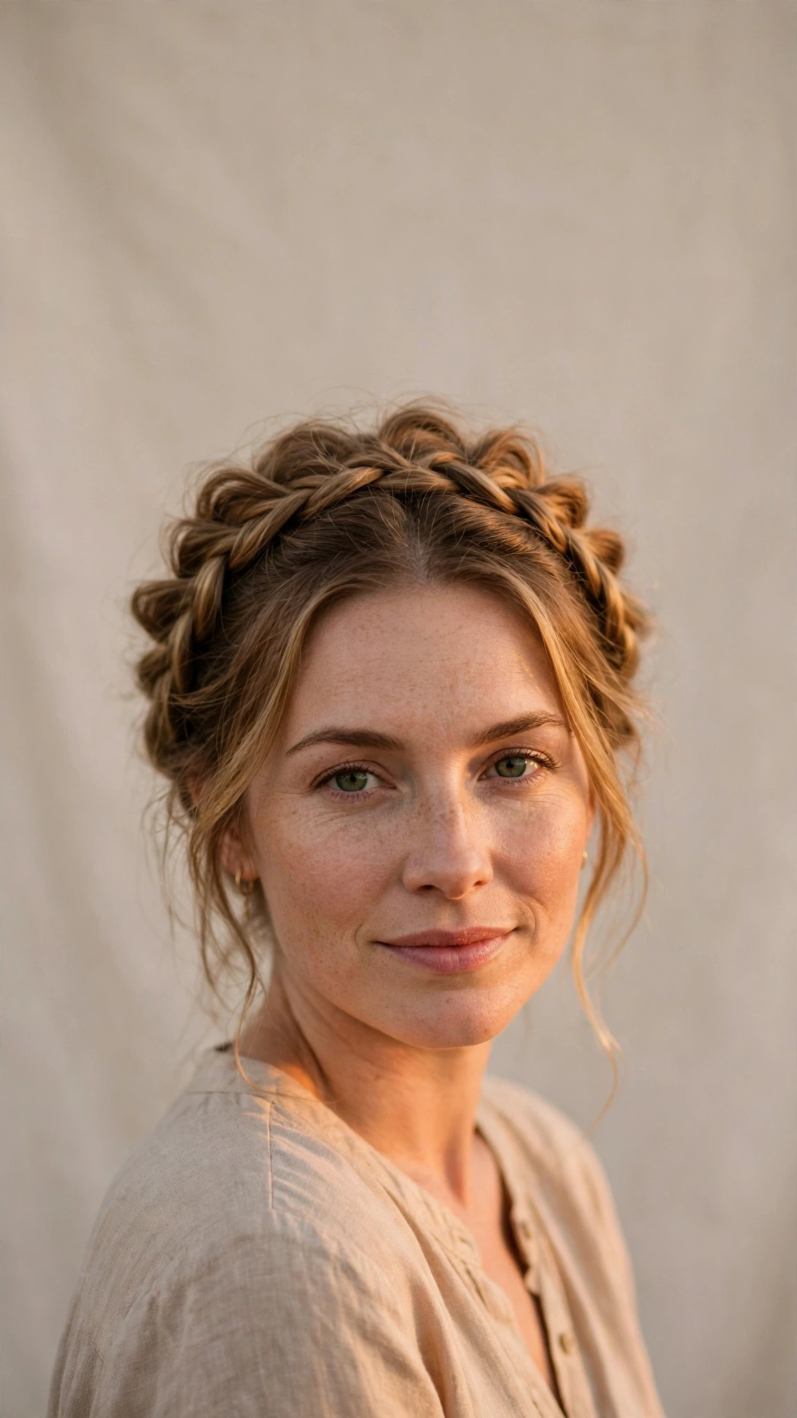 Fine-Hair Crown Braid With Pulled-Out Volume