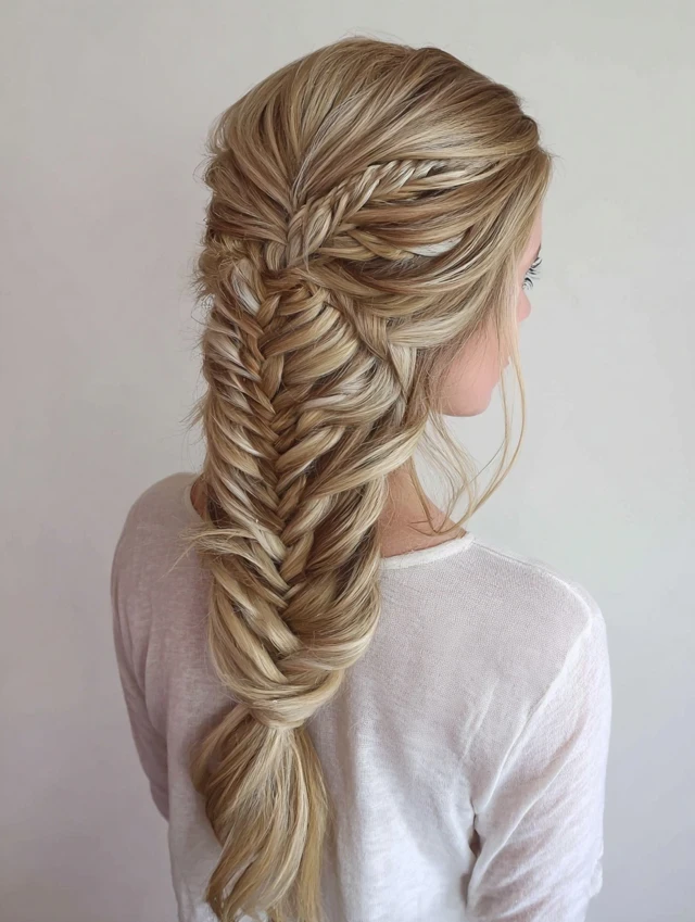 Thick Fishtail Braid With A Fishtail Finish