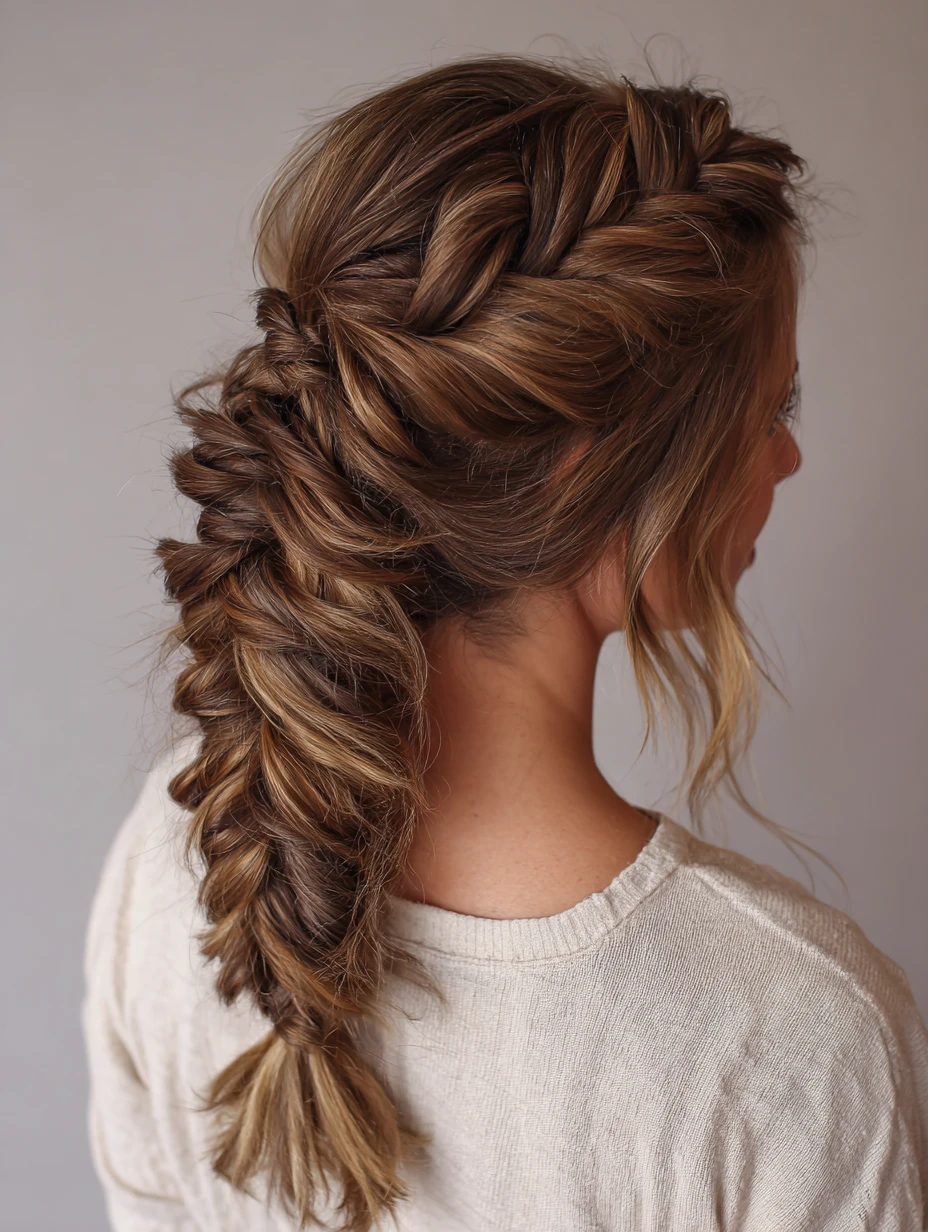 Thick Fishtail Braid With Soft Texture