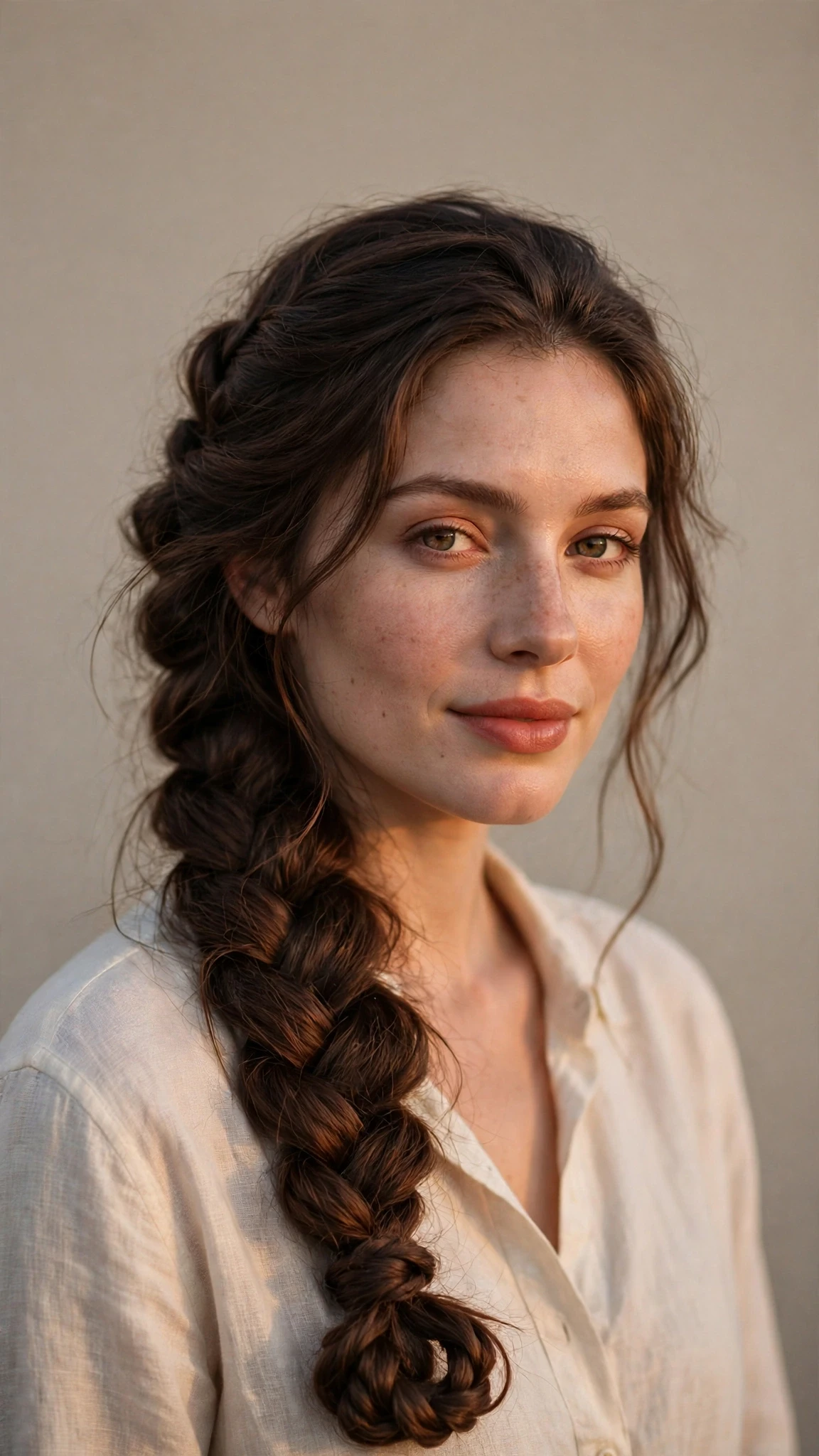 Thick Romantic Braid With A Fishtail Finish