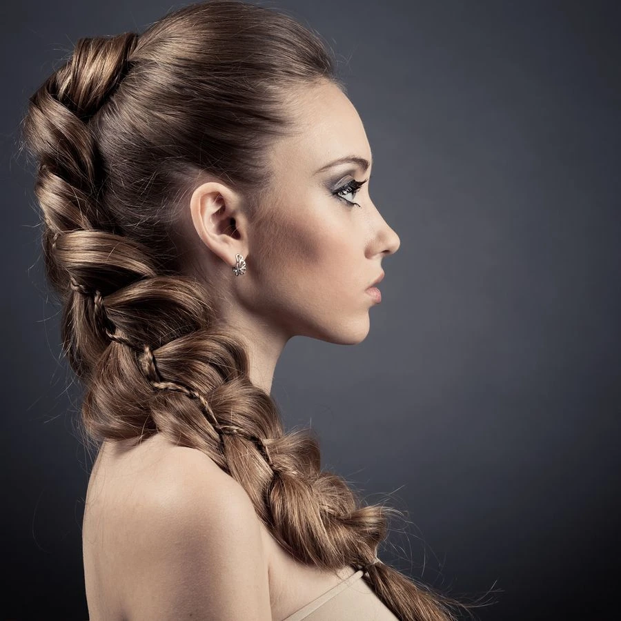 Thick Evening Braid With Pulled-Out Volume