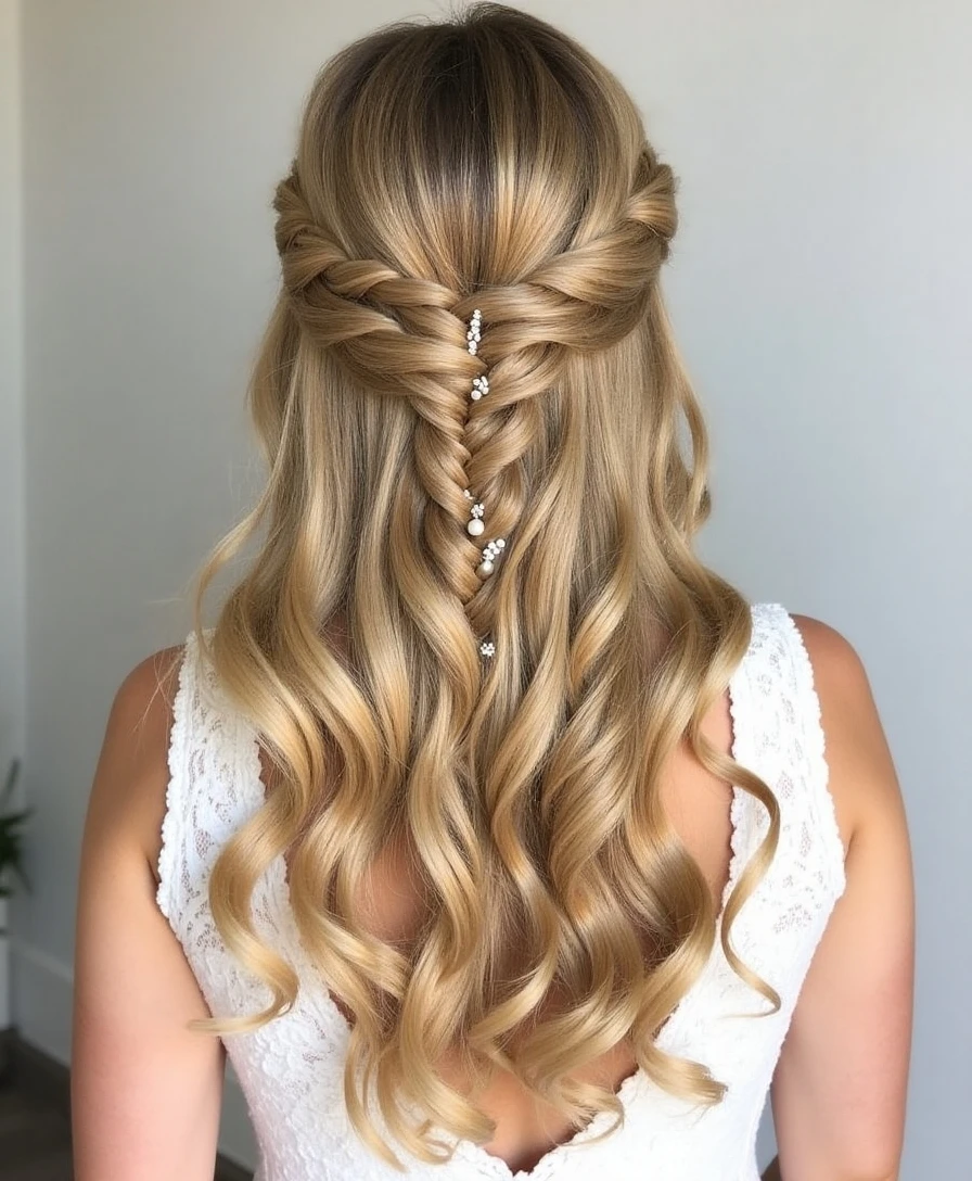 Loose Crown Braid With Delicate Pins