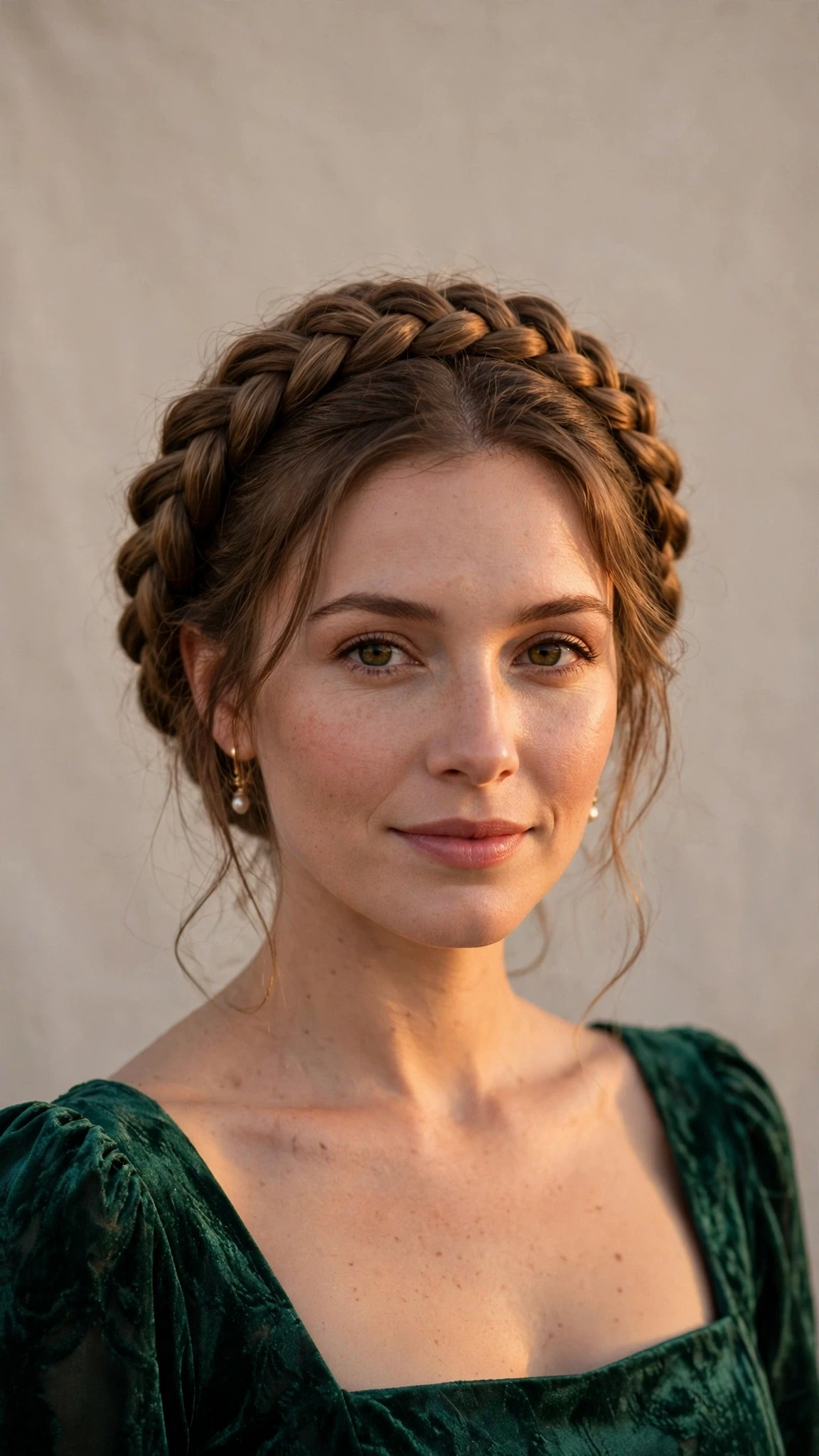 Romantic Halo Braid With A Dinner Finish