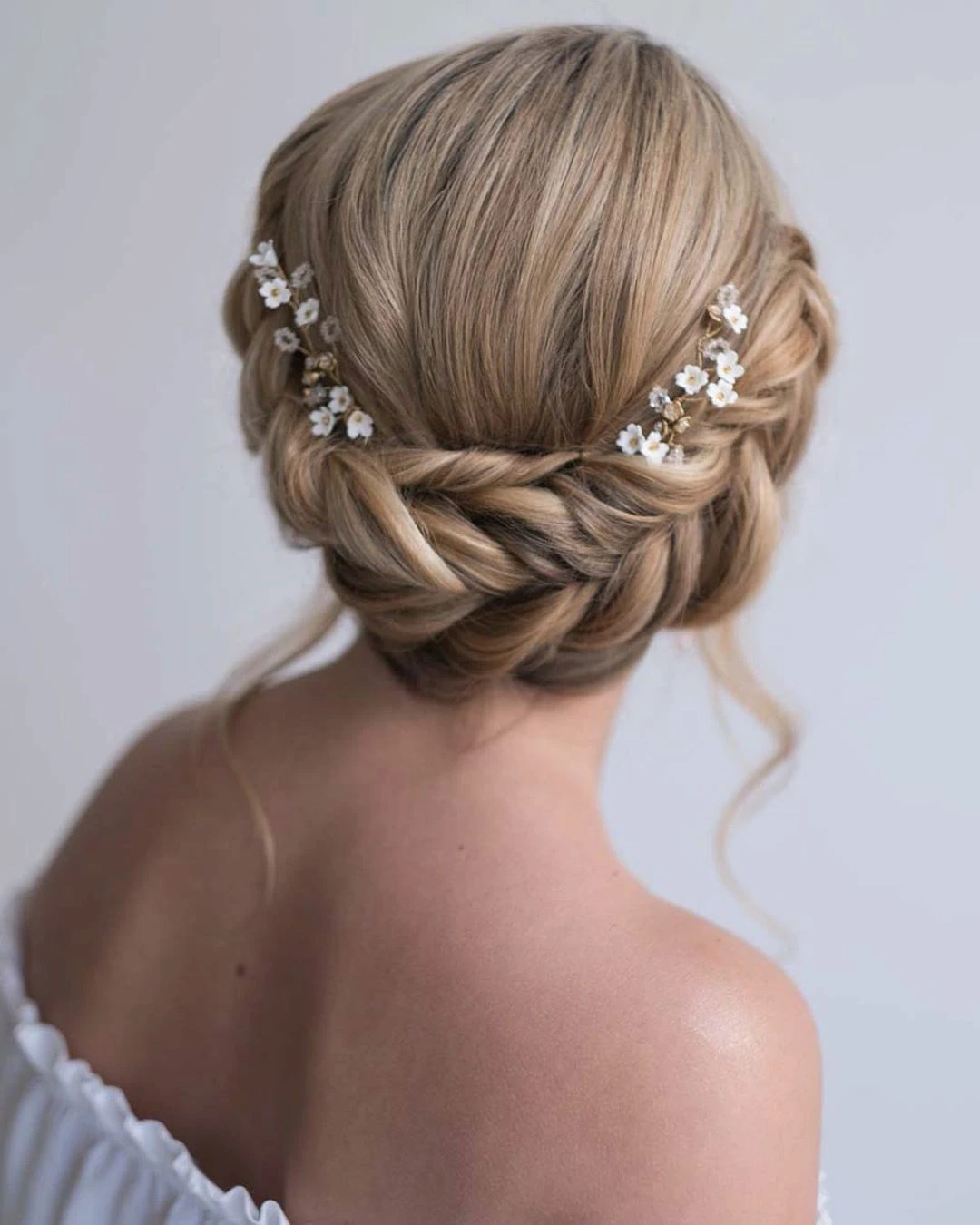 Romantic Halo Braid With Delicate Pins
