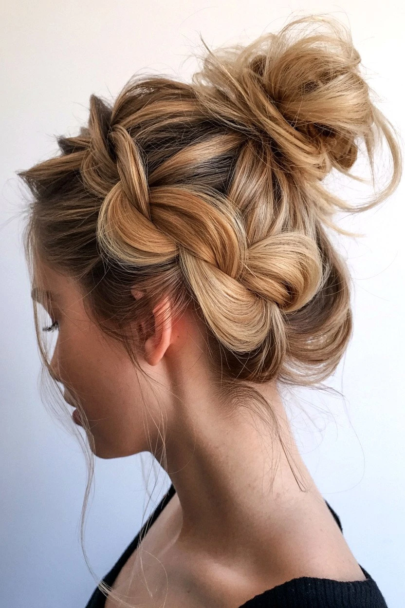 Valentine Crown Plait With Pulled-Out Volume