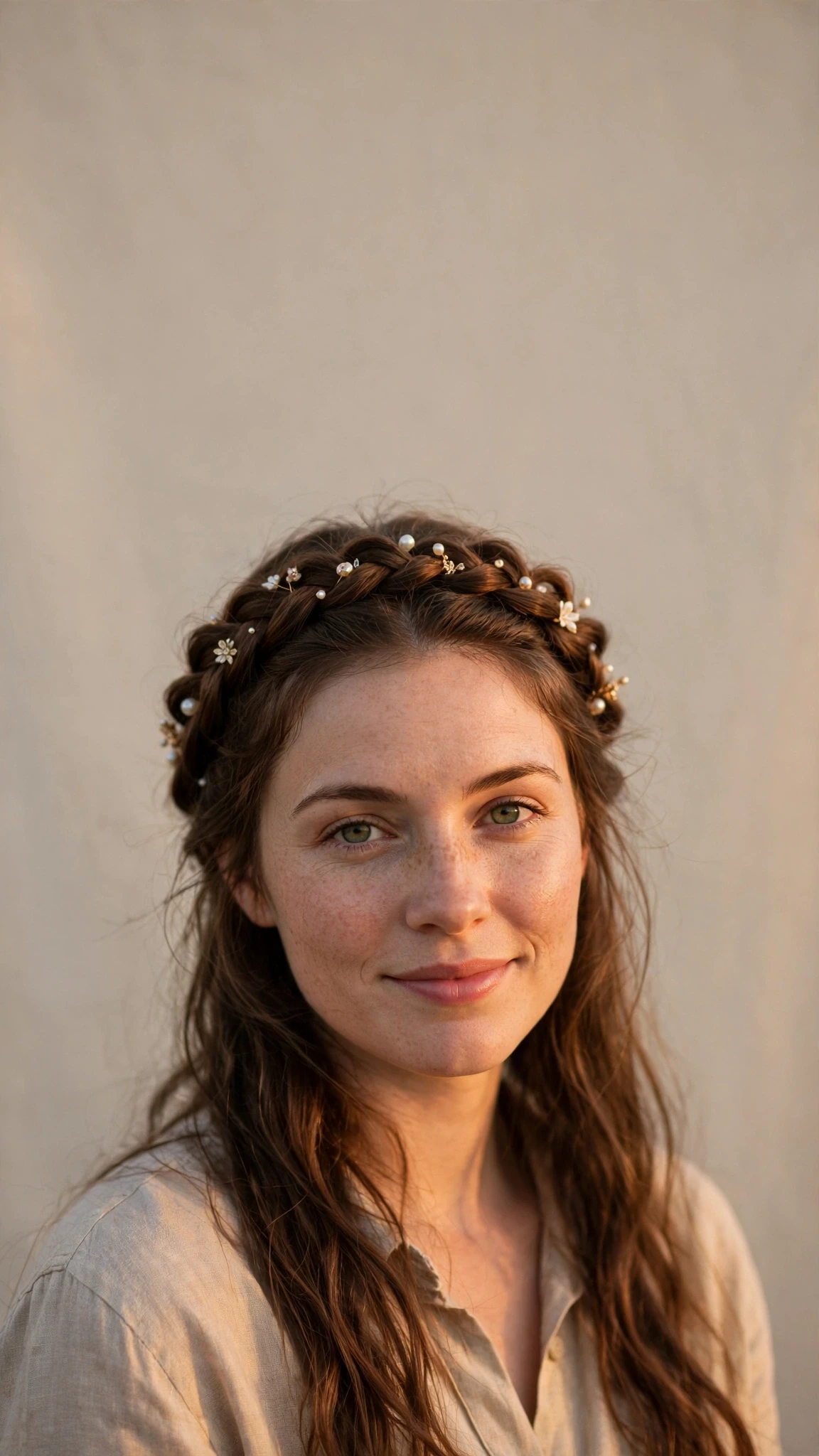 Soft Crown Twist Braid With Delicate Pins