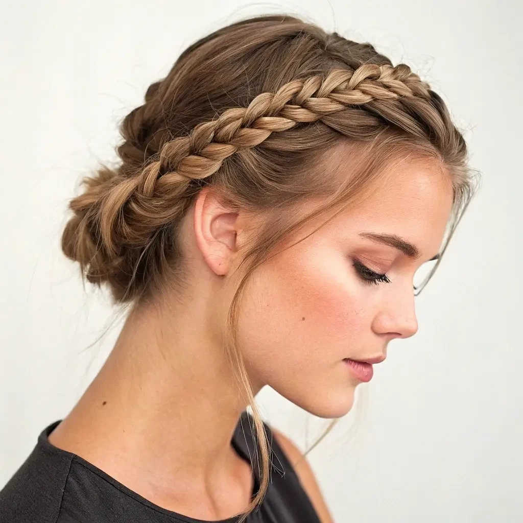 Gentle Crown Braid With Soft Face Pieces