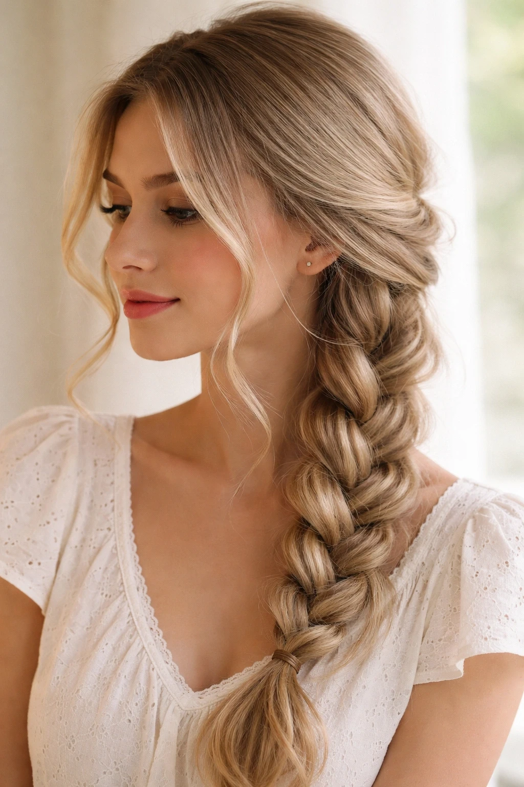 Loose Side Braid With Loose Ends