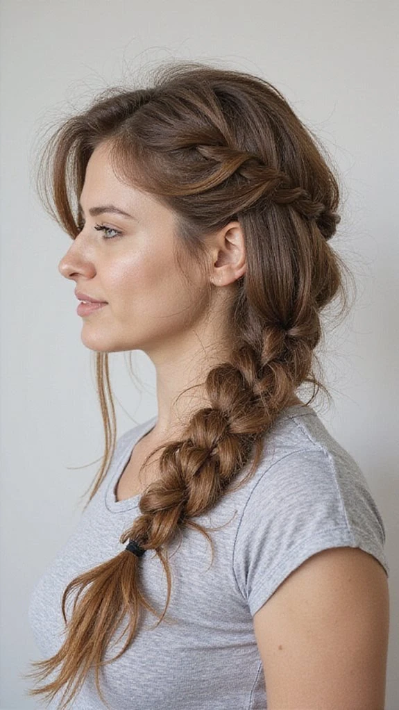 Romantic Side Plait With Loose Ends