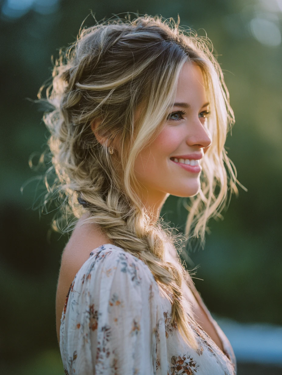 Wavy Side Braid With A Gentle Finish
