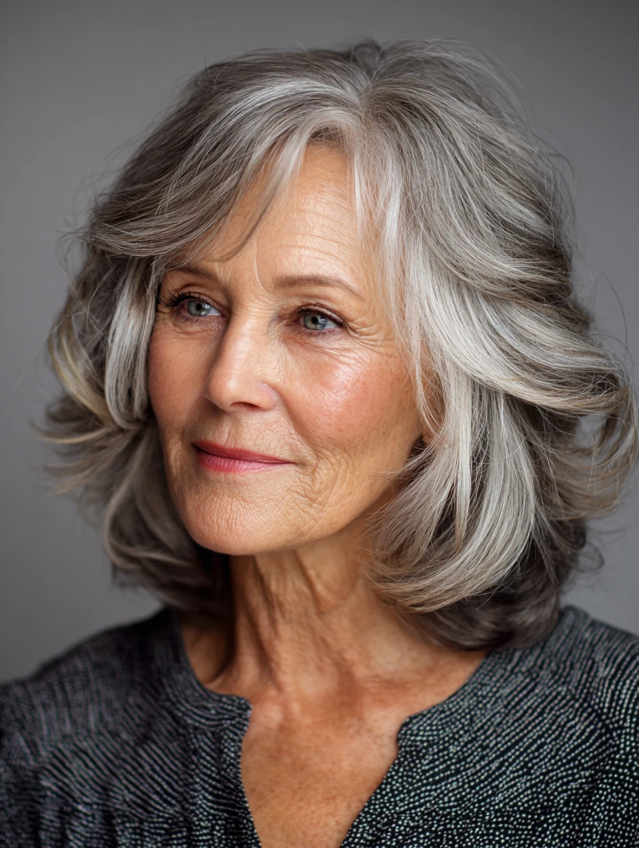 Loose Centre-Part Waves With Soft Grey Blending