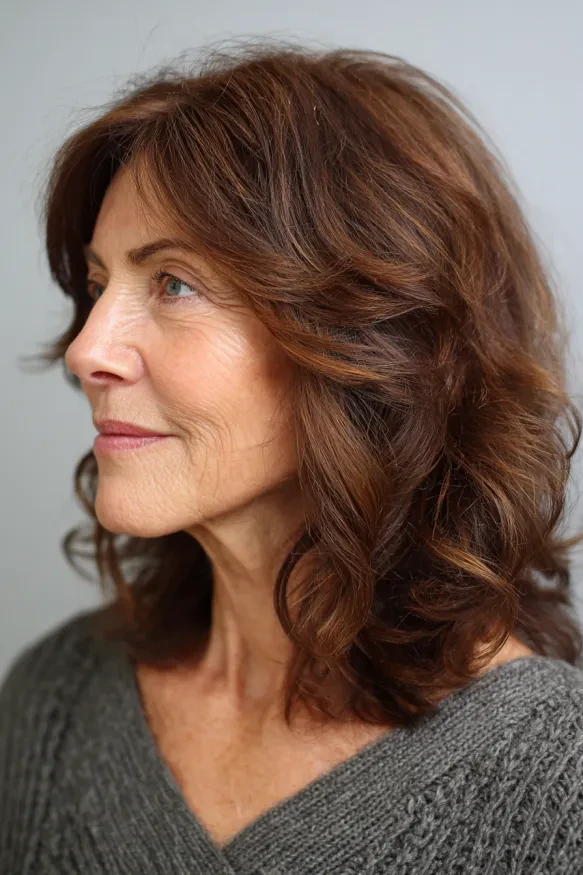 Gentle Centre-Part S-Waves With Warm Brown Tones