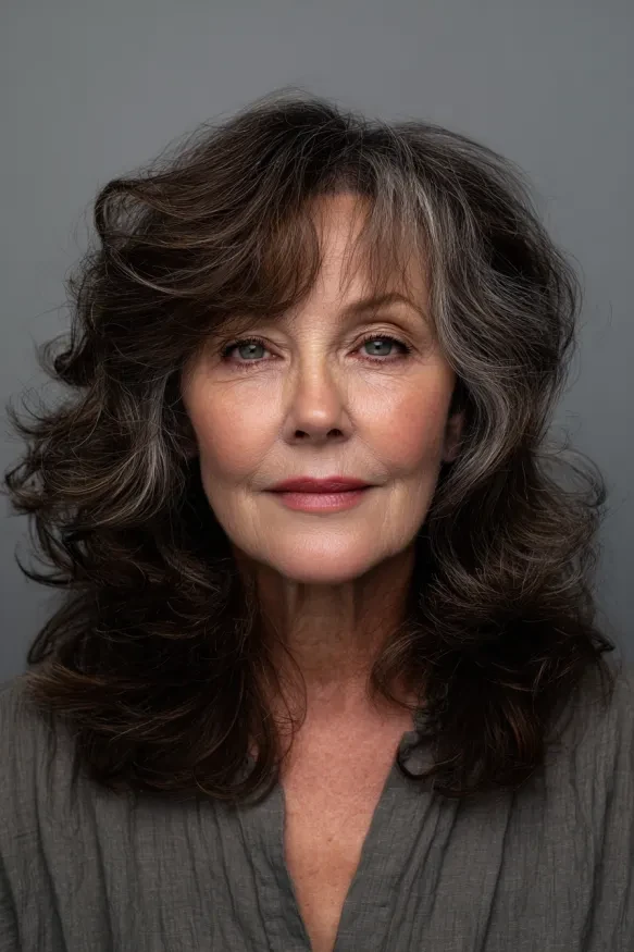 Tousled Centre-Part Waves With Warm Brown Tones