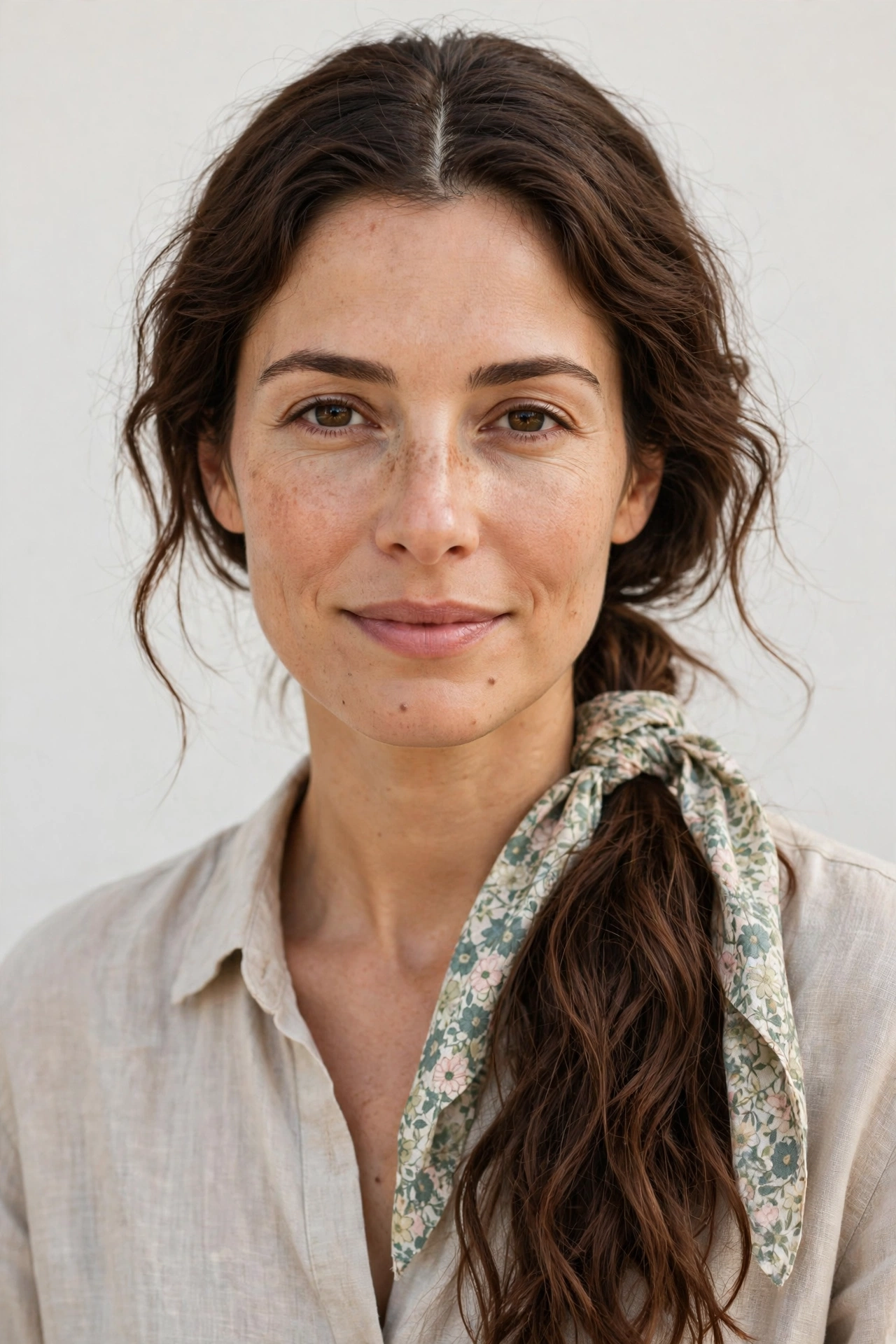 Low Pony with a Scarf Tie