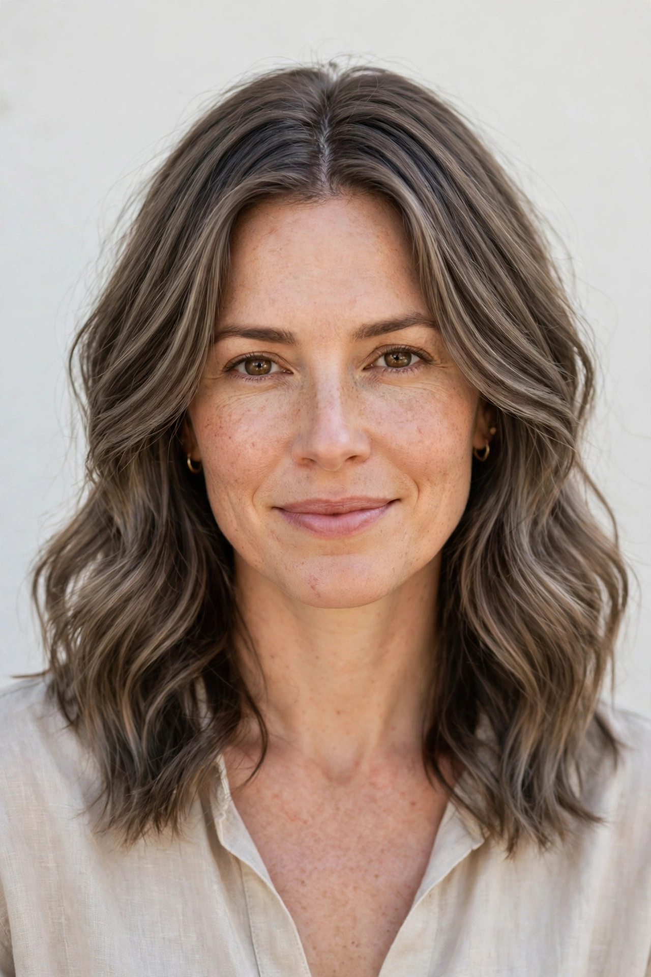 Ash Brown Air Dry Layered Waves