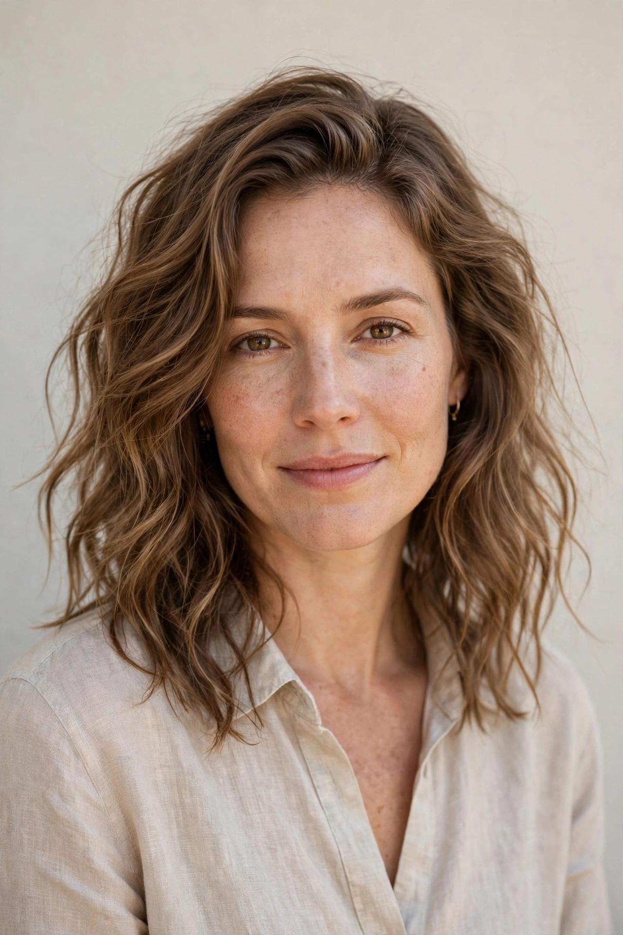 Light Brown Air Dry Natural Waves