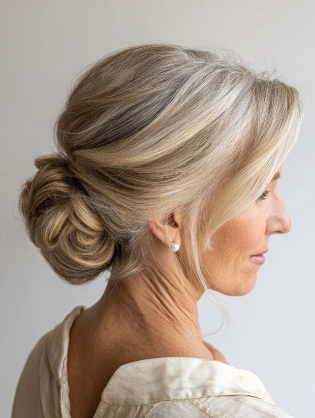 18 Low Winter Chignon Hairstyles for Women Over 70 That Are Easy to Pin - Idea 18