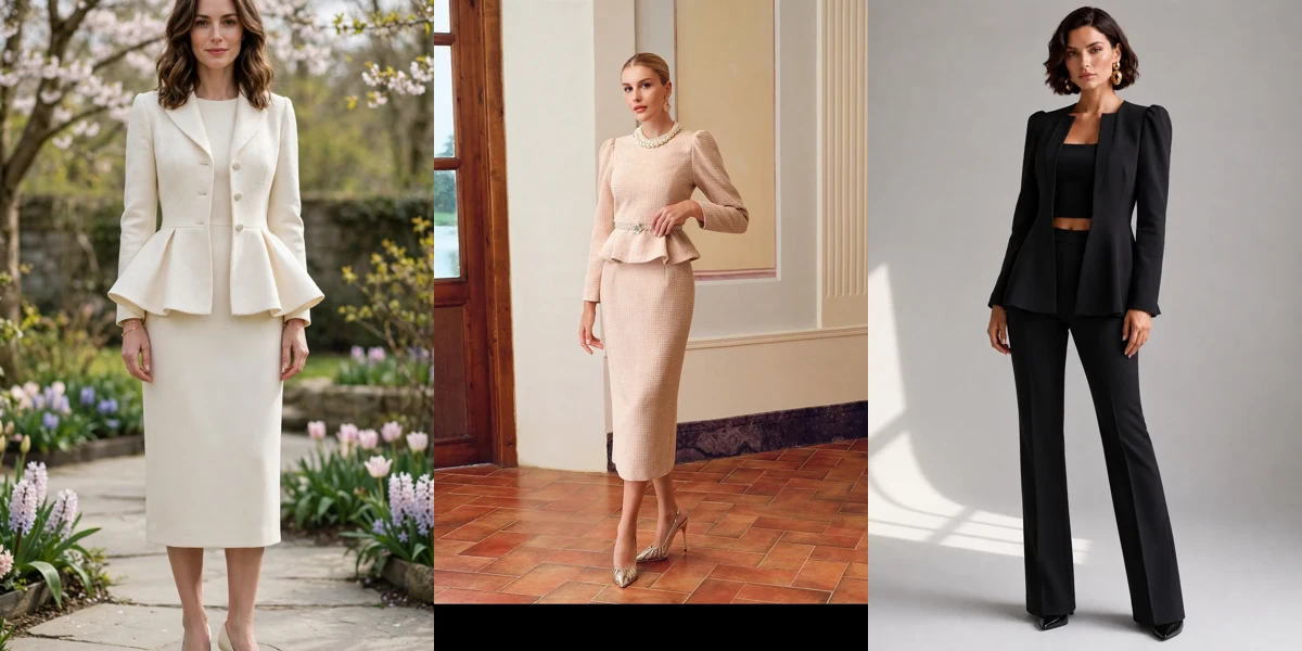 30 Peplum Jacket Outfits for Early Spring Weddings That Are Chic, Fresh and Elegant