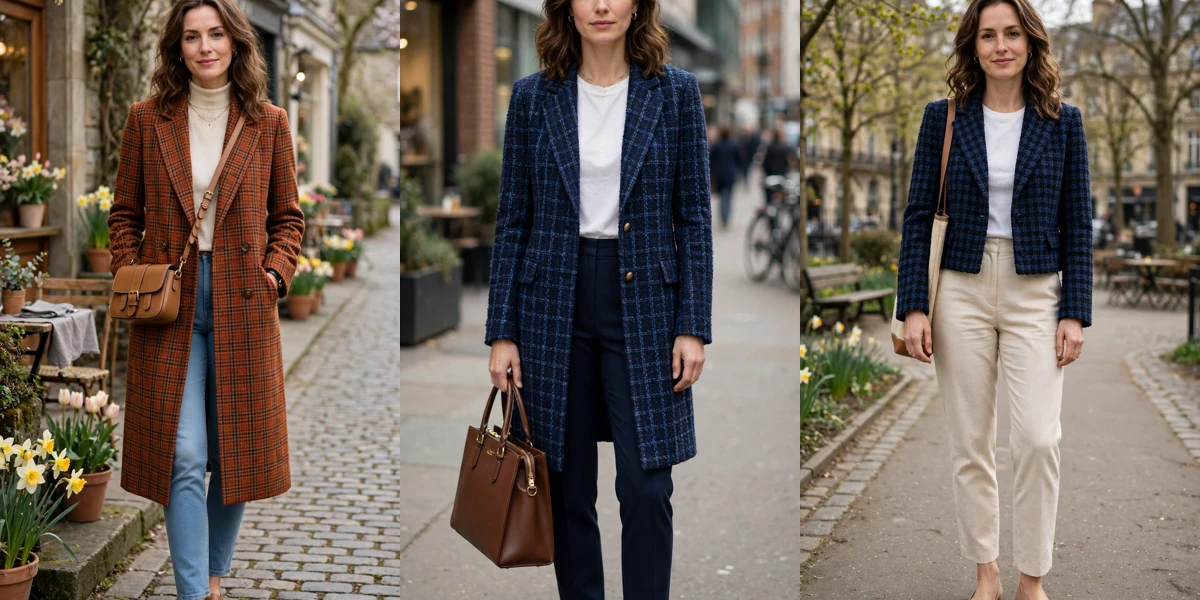 33 Tweed Check Blazer Outfits for Early Spring Weekends That Are Chic, Fresh and Elegant