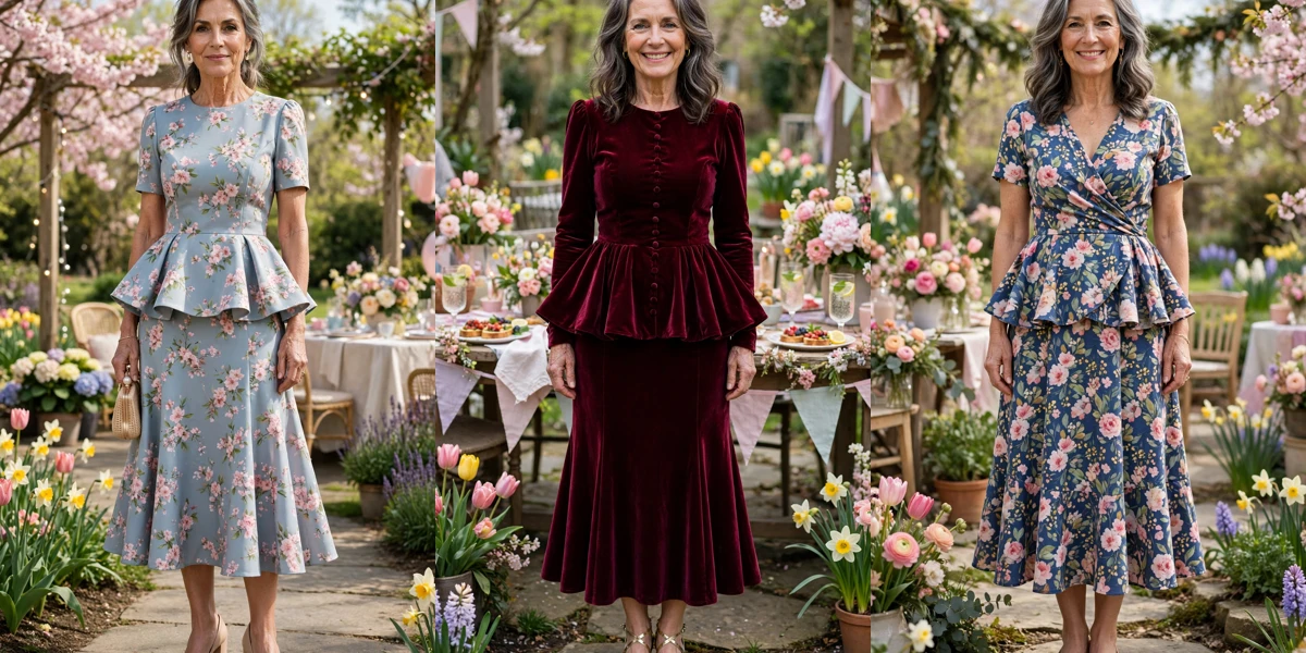 18 Women Over 50 Peplum Dress Outfits for Spring Parties That Are Fresh, Chic and Easy to Wear