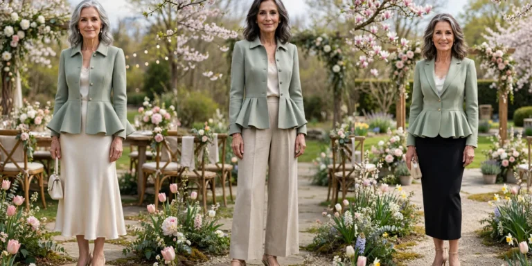 22 Women Over 50 Peplum Jacket Outfits for Early Spring Weddings That Are Fresh, Chic and Easy to Wear
