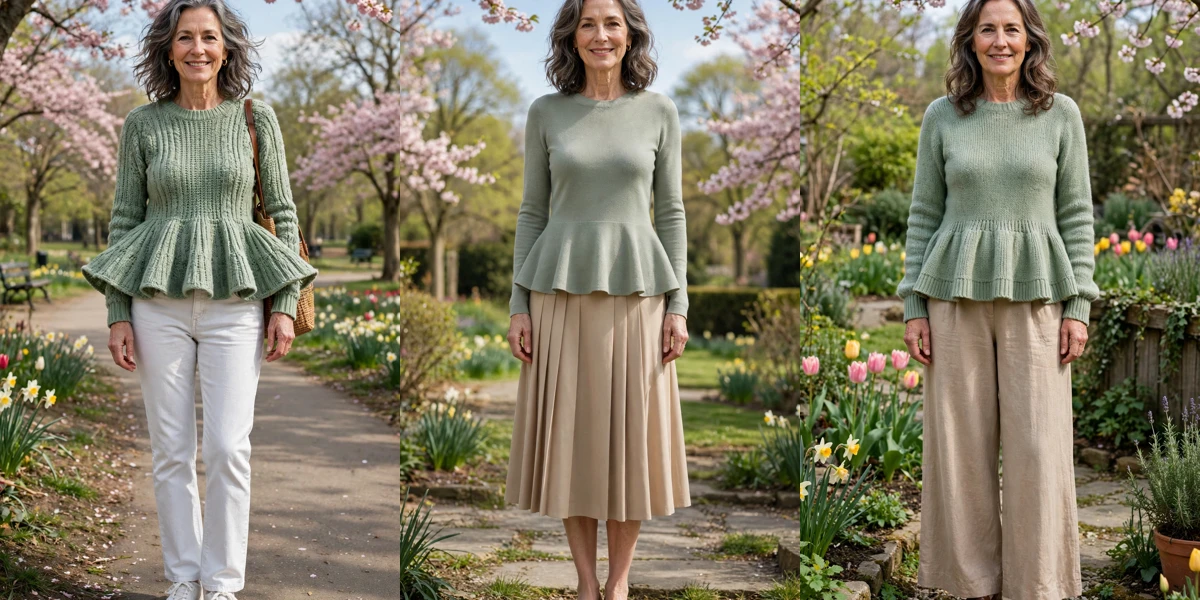 38 Women Over 50 Peplum Knit Outfits for Spring Weekends That Are Fresh, Chic and Easy to Wear