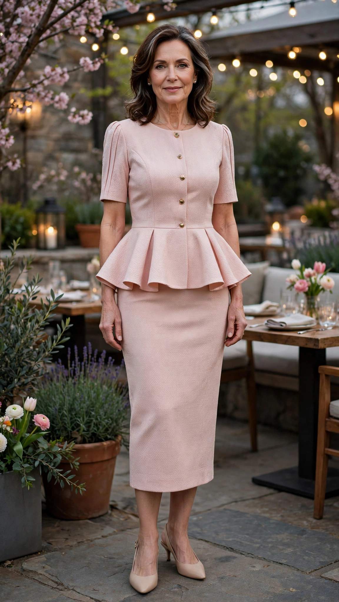 Peplum dress with a pencil skirt