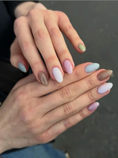 Matte Pastel Solid Almond Nails for Late Winter