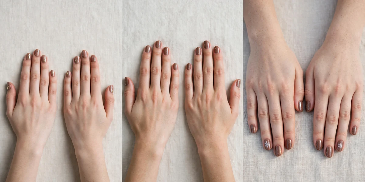 25 Mocha Brown Glitter Christmas Nails For Women In Their 20S For Festive Dinners That Are Chic, Warm and Elegant
