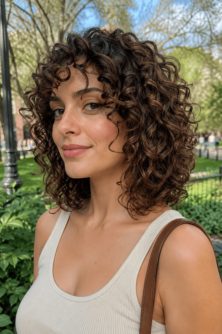 Natural Texture Spring Hairstyles For Curly Hair With Defined Curls With A Sleek Straight Finish, Blunt Ends With Soft Layers And A Glossy Shine Finish