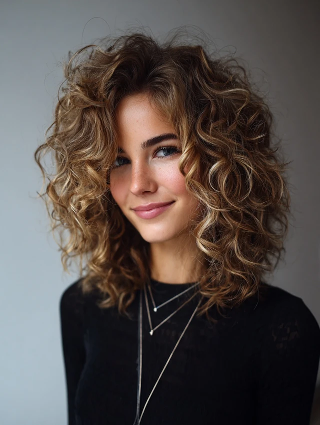 Natural Texture Spring Hairstyles For Curly Hair With Defined Curls With Silky Smooth Strands, Graduated Layers And Delicate Blonde Dimension