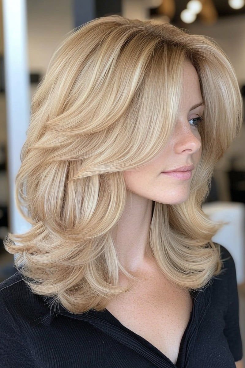 18 Natural texture spring hairstyles for fine hair with light volume That Are Chic, Fresh and Flattering 2 Natural Texture Spring Hairstyles For Fine Hair With Light Volume With Airy Feathered Movement, Blunt Ends With Soft Layers And Honey Blonde Shine