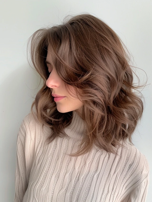 18 Natural texture spring hairstyles for fine hair with light volume That Are Chic, Fresh and Flattering 9 Natural Texture Spring Hairstyles For Fine Hair With Light Volume With Gentle Tousled Texture, A Soft Side-Swept Fringe And Warm Caramel Tones