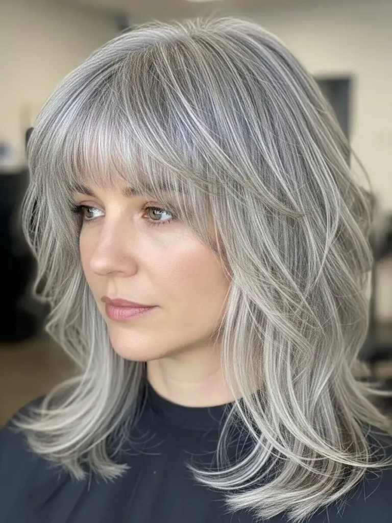 18 Natural texture spring hairstyles for fine hair with light volume That Are Chic, Fresh and Flattering 13 Natural Texture Spring Hairstyles For Fine Hair With Light Volume With Gentle Tousled Texture, Face-Framing Layers And Silver-Blended Brightness