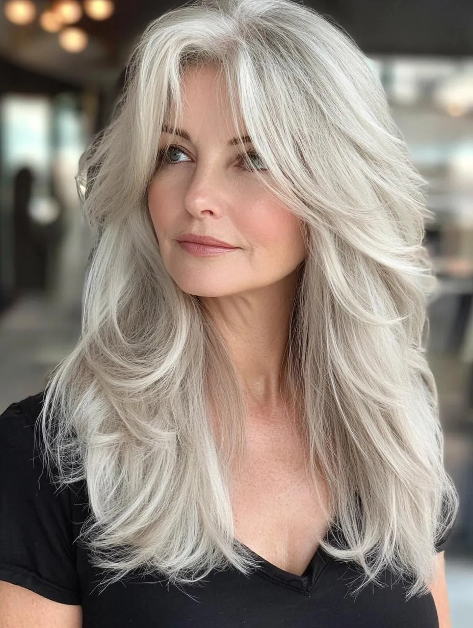 18 Natural texture spring hairstyles for fine hair with light volume That Are Chic, Fresh and Flattering 18 Natural Texture Spring Hairstyles For Fine Hair With Light Volume With Airy Feathered Movement, Long Soft Layers And Silver-Blended Brightness