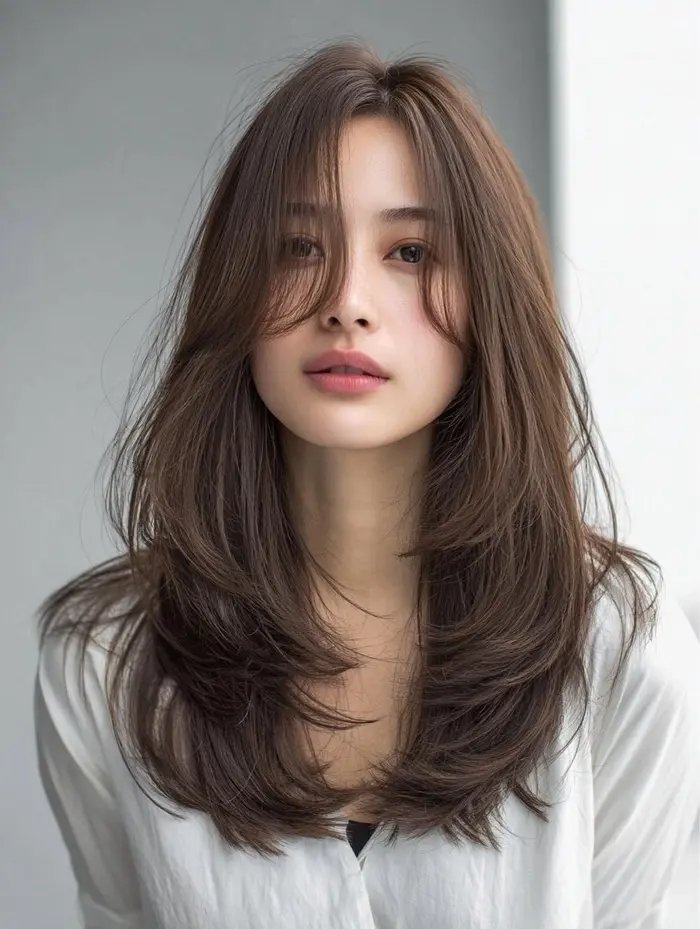 Natural Texture Spring Hairstyles For Thick Hair With A Layered Shape With Smooth Glossy Lengths, Face-Framing Layers And Cool Ash Softness